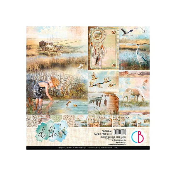 CIAO BELLA Delta Paper Pad 12 x 12, 12Pk, Assorted,