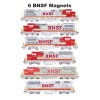 BNSF Warbonnet Locomotives 6 magnets Andy Fletcher