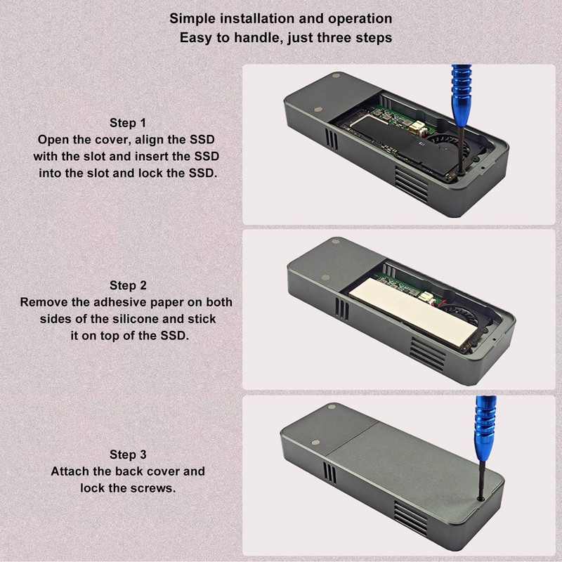 USB4.0 SSD Enclosure 40Gbps to NVMe Mobile M.2 Hard Drive