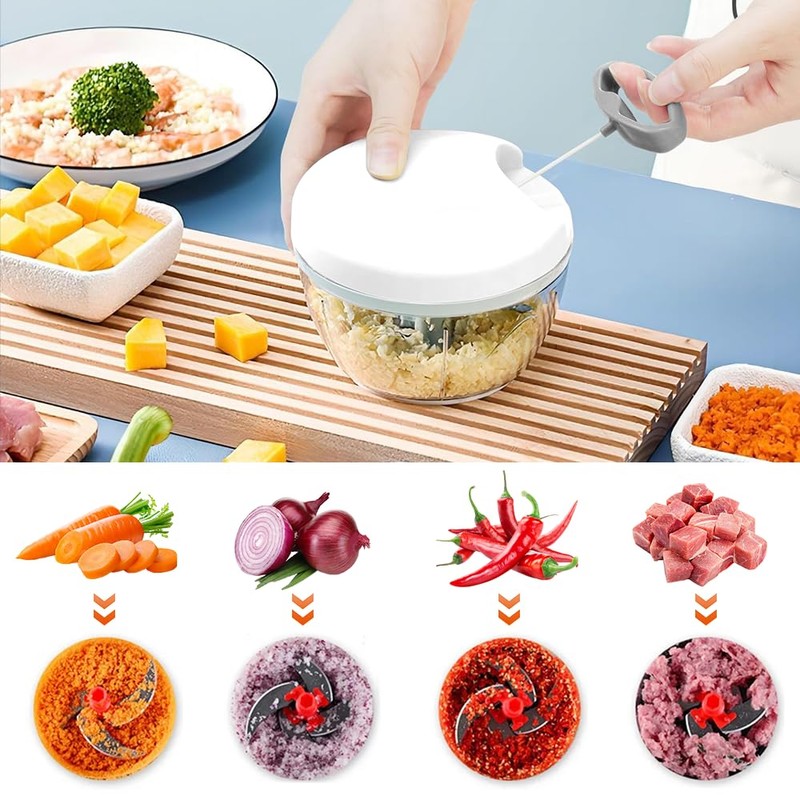 Udbrud 500 ml Manual Onion Chopper with Pulley Multi Chopper