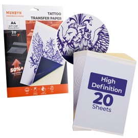 MUNBYN 20 Sheets Tattoo Transfer Paper A4 Stencil Paper Tattoo Paper for Tattoo Printer Tattoo Accessories for Stencil Printers