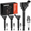 A-Premium Ignition Coils and Spark Plugs Kits (3-pin) Compatible with