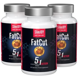 SlimJoy FatCut Pre-Workout Capsules - Guarana, Green Tea, Cayenne Pepper, Brown Algae, Black Pepper, L-Carnitine and B-Complex Vitamin - 90 Capsules - 45 Days Supply