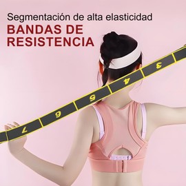 Correa Elástica para Yoga, Set de 3 Banda Elastica Musculacion Fitness de Entrenamiento, Bandas de Resistencia para Ejercicio, para Fisioterapia, Ejercicio de Danza y Gimnasia y Pilates