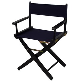 American Trails Extra-Wide Premium 18" Director's Chair Black Frame with Navy Canvas