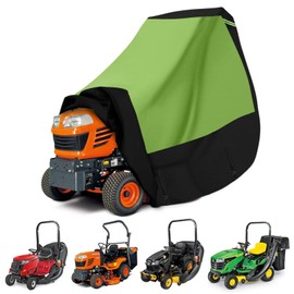 Riding Lawn Mower Cover with Bagger Attachment and ROPS, Universal Fit Decks up to 62", 600D Oxford Cloth Riding Mower Cover with Windproof Buckle for Snow Rain Dust Hail Protection