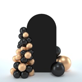 bricia Wedding Arch Backdrop Stand Cover, 6.6FT Double Sided Stretchy Arch Cover Fitted Wedding Birthday Party Banquet Decoration (Black 79.2''Lx39.6''W)