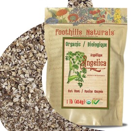 Foothills Naturals Angelica Root Organic - 1 lb (454g) Cut Root, 200+Servings