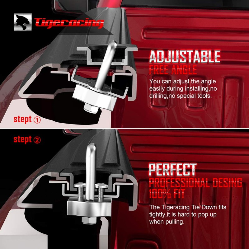 Tigeracing Tie Down Anchors Retractable Truck Bed Top Side D