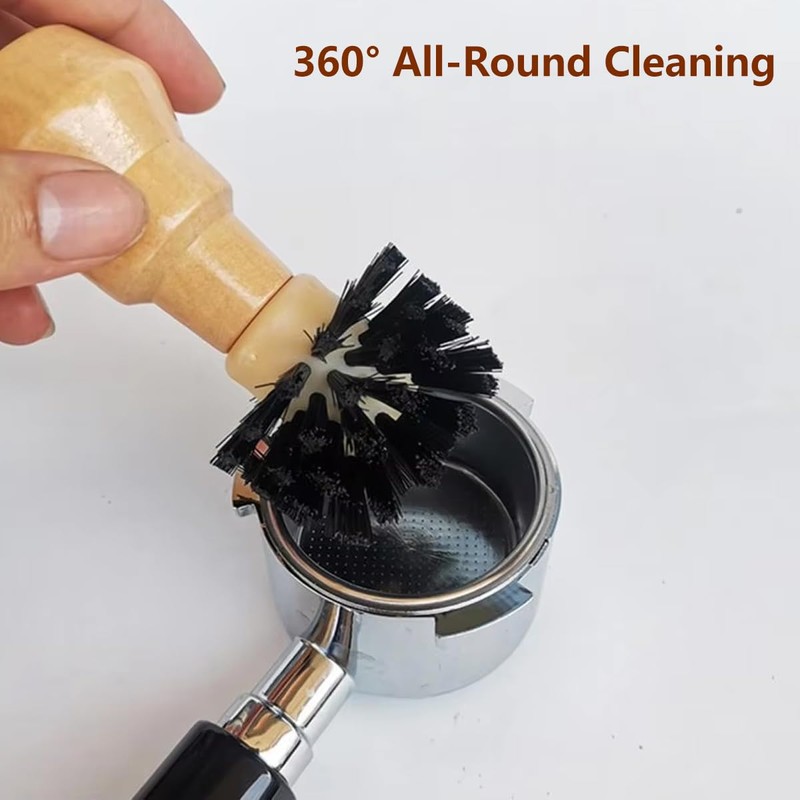 AIMALL Espresso Machine Cleaning Brush, 360° Omni-Directional Portafilter Brush, Ergonomic