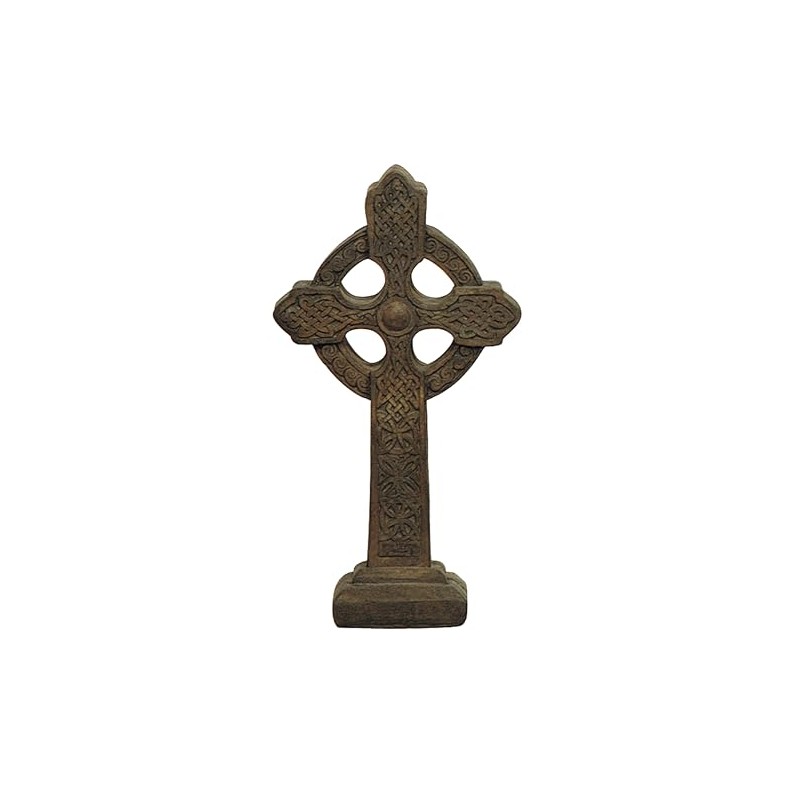 Solid Rock Stoneworks Cross on Base for Garden, Concrete, 16