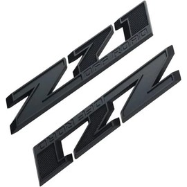 2 Pack Z71 Off-Road Rear Trunk Emblems Door Side Sport 3D Badge Compatible with Chevy 5 Inches Long (Offroad-Matte Black)
