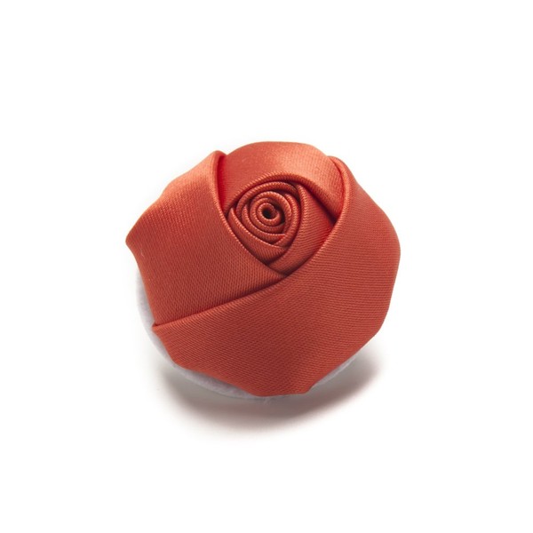 Jacob Alexander Satin Rose Lapel Flower Boutonniere - Coral