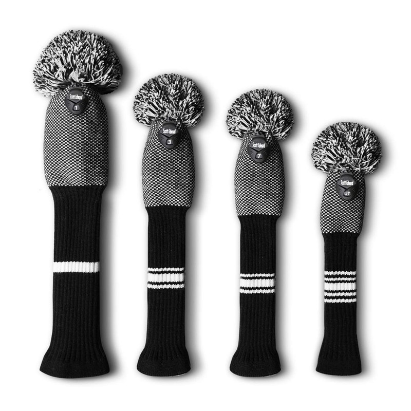 Black Dots Knit Woods Golf Head Covers, Set of 4,