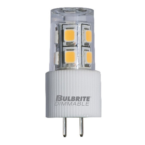 Bulbrite LED Mini JC Non-Dimmable Bi-Pin Base (G4) Light Bulb 15 Watt Equivalent 3000K, Clear 1-Pack