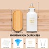 BONLONG 11.8OZ Mouthwash Dispenser for Bathroom with Bamboo & Stainless