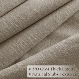 70 Inch Width Taupe Curtains 90 Inches Long Linen Curtains Pinch Pleated 90 Inch Length for Living Room Bedroom Semi Sheer Back Tab Hooks Rings Pinch Pleat Patio Glass Door 1 Panel Burlywood Birch
