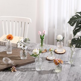 ROLLSCERAY Bud Vases in Bulk 50, Glass Vases for Centerpieces, Small Vases for Flowers, Small Flower Vase for Centerpieces, Mini Vintage Vase, Clear Bud Vases for Wedding Table Decor