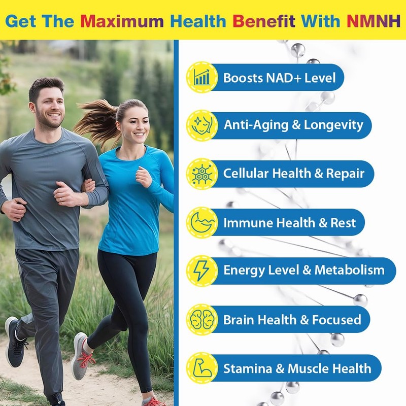 NMNH NAD Supplements for Women Men (Dihydronicotinamide Mononucleotide) 500mg, to