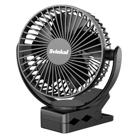 Svinkal USB Portable Fan, 5000mAh Charging Portable Battery Clip on Fans, 6Inch Quiet USB Personal Desk Fan, 3 Speeds, 720° angle adjustment, Small Stroller Fan for home office dormitory.…