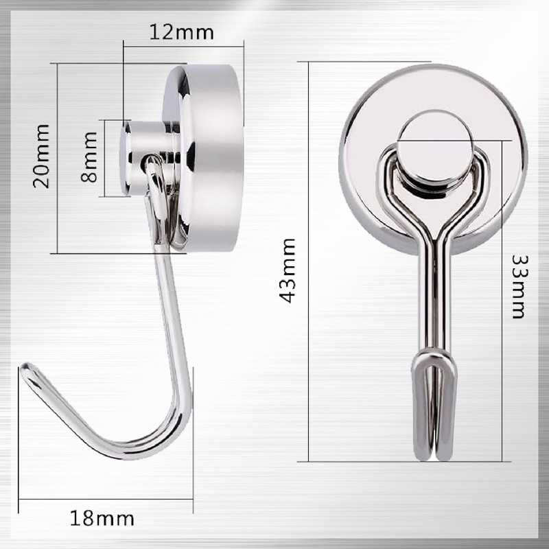 Super Strong Magnetic Hook, Magnetic Hook, Stainless Steel, Wall Mounted,