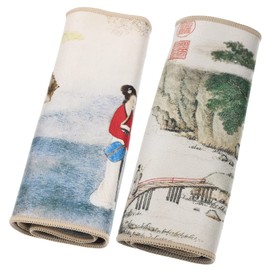 STOBAZA Chinese Tea Towels Set Kitchen Towel Printed Tea Cloth Soft Absorbent Household Cleaning