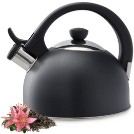 KADAX Stainless Steel Kettle, 1.7 L Kettle in Various Colours, Tea Kettle for All Types of Cookers, Retro Whistling Kettle (Anthracite)