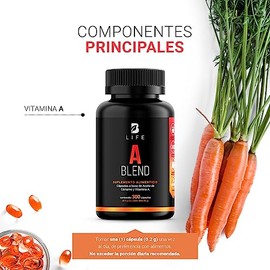 Vitamina A 300 Cápsulas Blandas con 1000 mcg por porción. Ingredientes naturales. A Blend. B Life.