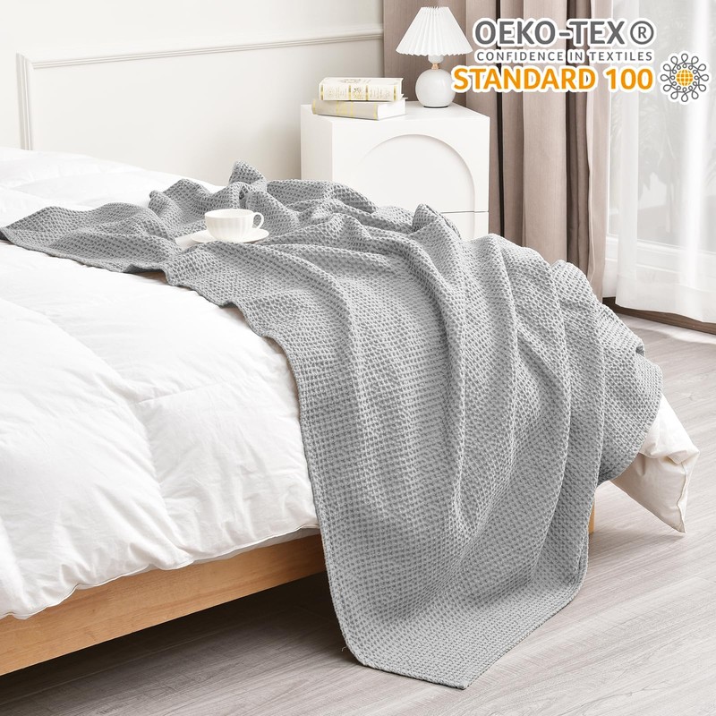 PHF Blanket 100% Cotton 130 x 150 cm, Soft Waffle