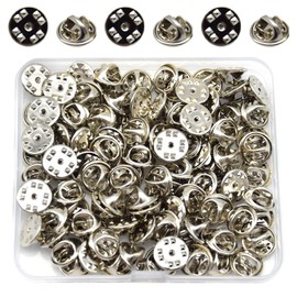 Hocansen 100 Pcs Locking Pin Backs 11mm Brooch Pin Back Butterfly Pin Keepers Insignia Clutches Pin Backs Replacement Metal Lapel Pin Backing for Tie Hat Badge (Sliver/BJ-Y)