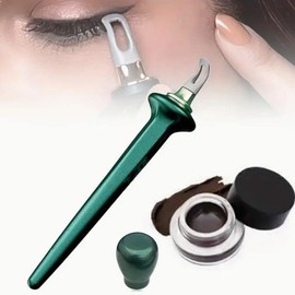 【Best Gift】Eyeliner tools , eyeliner set with eyeliner cream, non-slip eyeliner, waterproof eyeliner set, easy to use reusable silicone eyeliner, makeup tools for flawless - Color: Brown