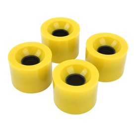 4PCS PU Skateboard Wheel Replacement Low Noise Multifunctional Land Surfboard Roller Casters Yellow