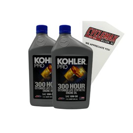 Cyclemax Two Pack compatible with Kohler Pro SAE 10W-50 Extended Life Synthetic Engine Oil 25 357 72-S Contains Two Quarts and a Funnel