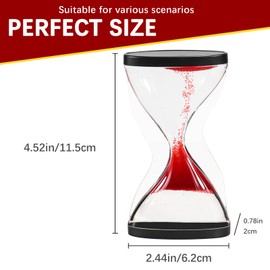 10-Minute Anti-Gravity Sand Timer – Premium Sensory Timer with Rising Sand Effect, Vintage Acrylic Desk Decor for Office & Home, Stress Relief & Focus Tool for Adults & Kids(Red)