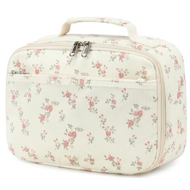 Bluboon Kids Girls Lunch Bag Insulated Lunch Box for school Corduroy Lunch Cooler Organizer School Kids Lunch Tote