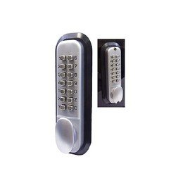 All-Weather Double Keypad Mechanical Keyless Door Lock (Satin Chrome)