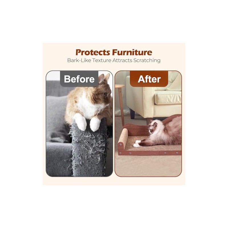 ComSaf 26.4" Large Cat Scratcher Bed, Cat Scratching Board, Durable