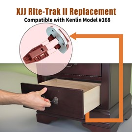 5 Sets of Drawer Slides Compatible with kenlin Rite-Trak II 168 Track, Rite Track 2 Drawer Repair with Metal Plate and and Plastic Saddles,Universal Drawer Guide for Dresser Model #168 XJJ