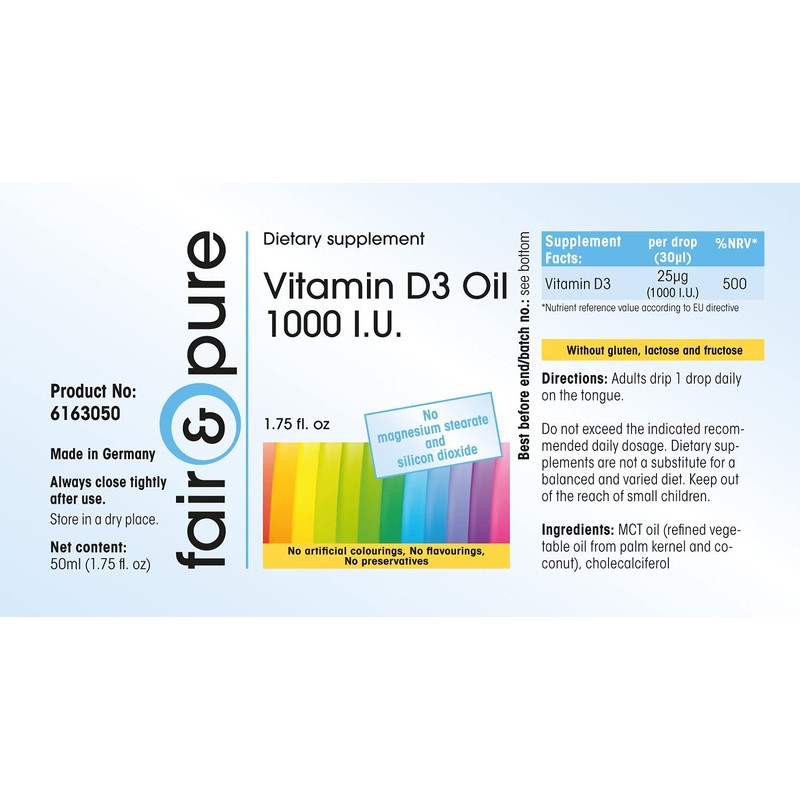 Fair & Pure® - Vitamin D3 Oil 1000 IU per