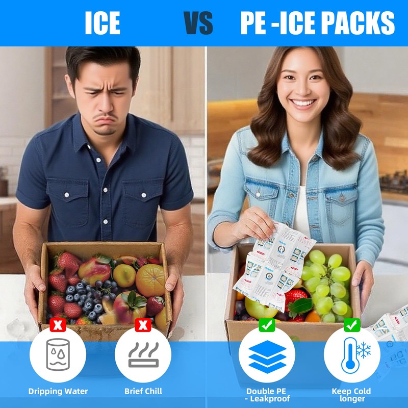 Reusable Ice Packs for Lunch Box, 4.7x2.2 Inch, 48 Sheets