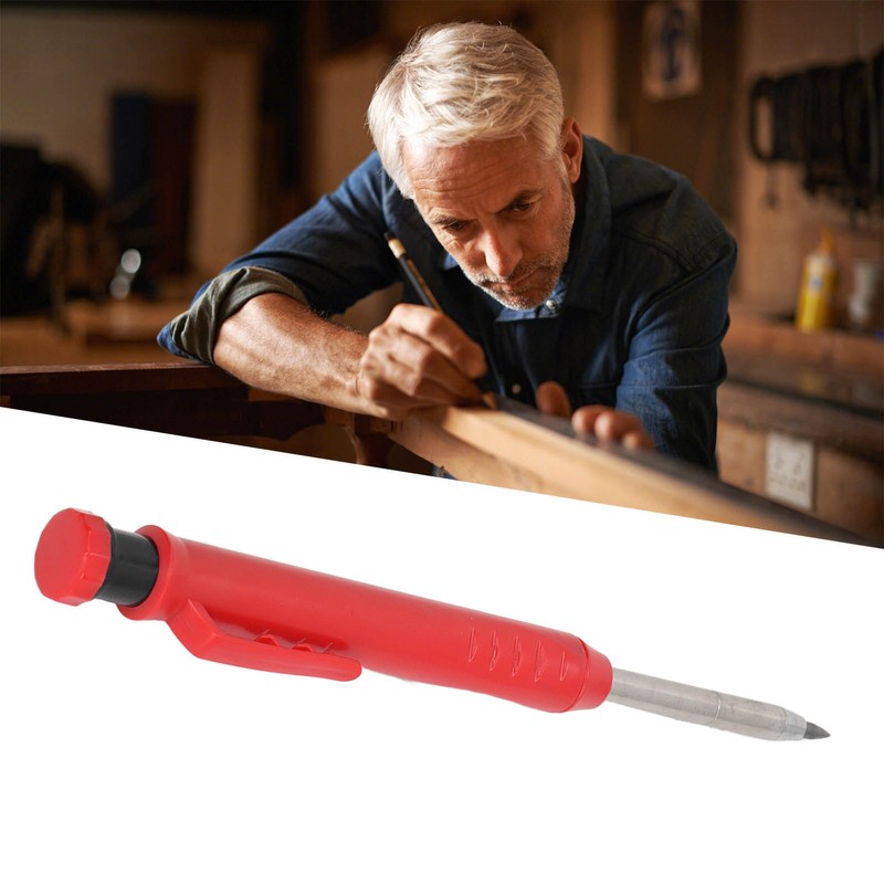 Mechanical Carpenter Pencil Kit Built in Sharpener 2.8mm Refills Woodworking