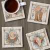 Thirstystone Rosewood Ranch 4-Pack Assorted Tumbled Tile Stone Coasters with