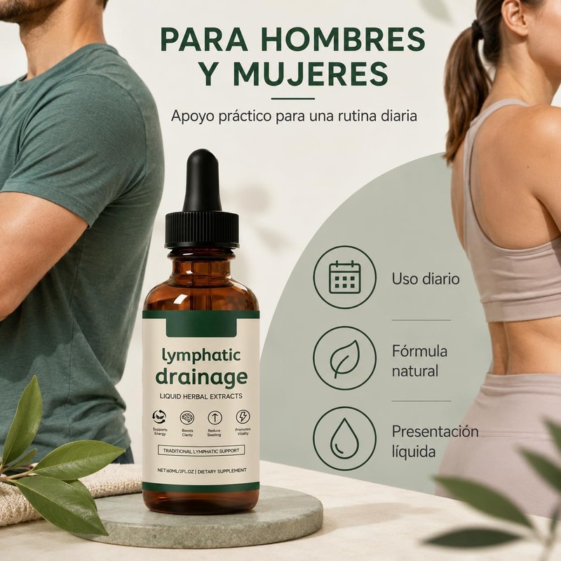 Gotas de Drenaje Linfático - Fórmula Natural y Suave, Drenaje