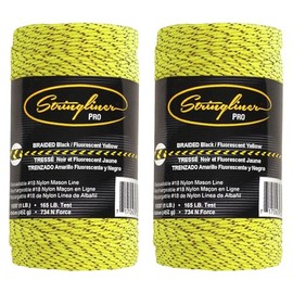 Stringliner 35795 Bonded Mason’s Line Replacement Rolls – 1 Lb. #27 Construction Replacement Roll Braided Black/FL Yellow 640'. (2 Pack)