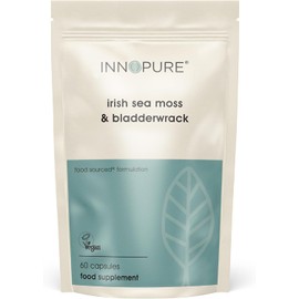 INNOPURE Irish Sea Moss Complex - 60 Vegan Capsules - 1600mg High Strength, Ethically Sourced Sea Moss with 400mg Bladderwrack - Rich in Iodine - Non-GMO, Made in the UK