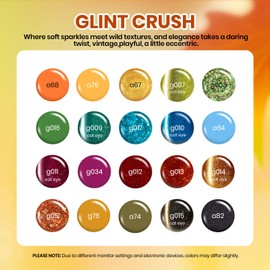 Beetles Fall Gel Nail Polish Set – 20 Colors Cat Eye Glitter Gel Polish Yellow Orange Green Red Colors with Base Glossy Mattle Top Coat Soak Off UV LED Gel Nail Kit for DIY Salon Manicure