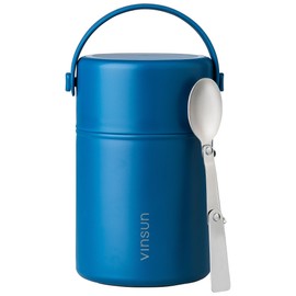 VINSUN Thermal Food Container 800 ml with Spoon - Stainless Steel, Leak-Proof, Wide Mouth - Double-Walled Insulated Food Container for Work, School, Hiking, Camping