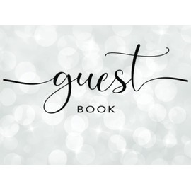 Wedding Guest Book | Elegant Silver Bokeh Guestbook Registry Sign in with Address Line For Reception