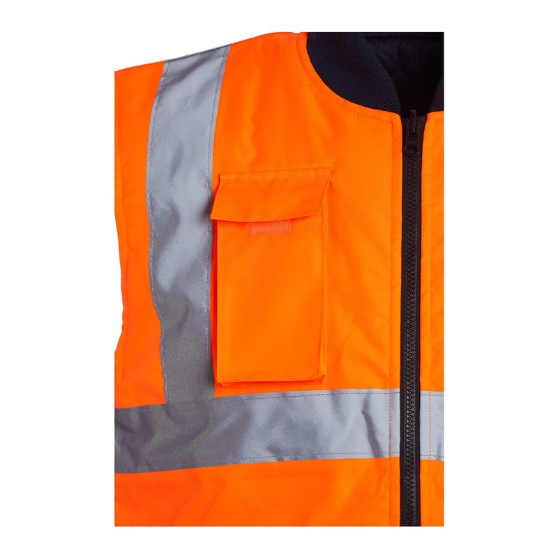 Blackrock Hi Vis Body Warmer Orange/Navy Reversible Hi-Vis Padded Gilet,