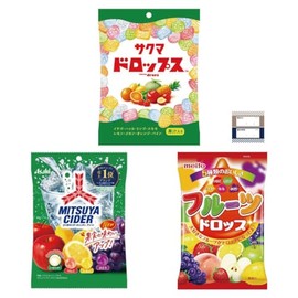 Fruit Candy Candy Candy 3 Types Sakuma Drops Mitsuya Cider Meito Giflow Product Management Sticker